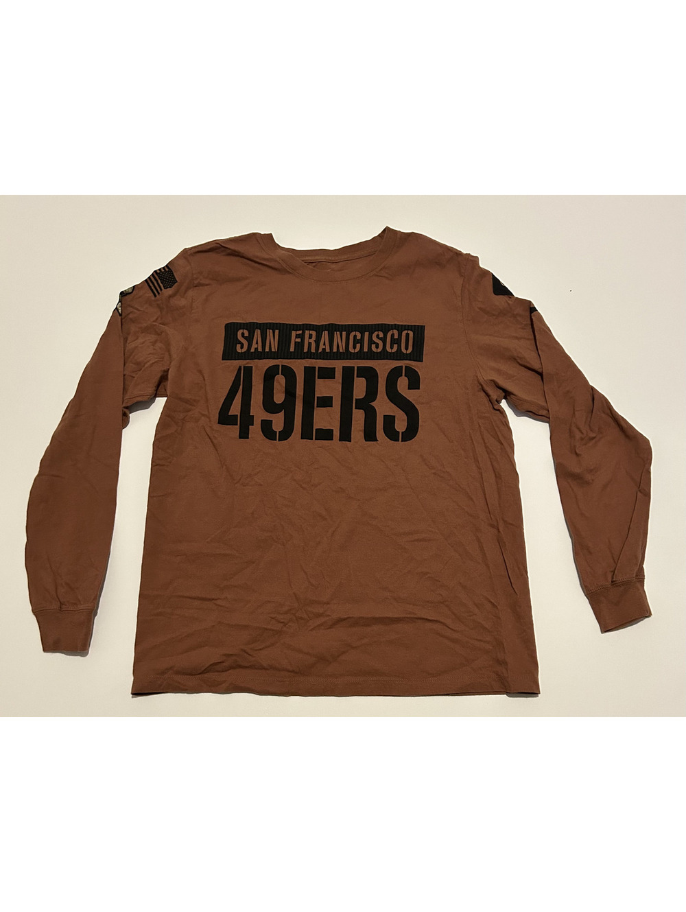 Nike San Francisco 49ers Long Sleeve Shirt Men's Large Brown Black Print NFL